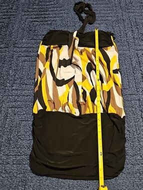 Yellow Black Abstract Halter Mini Dress